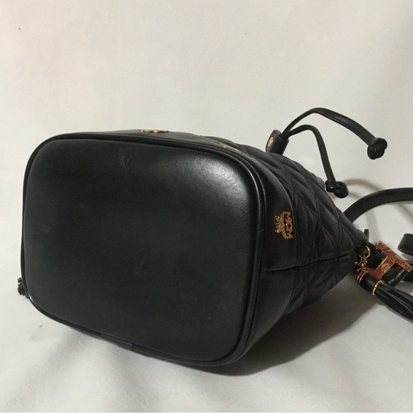 MCM Black Quilted Crossbody Bag with Gold Accents - Picture 6 of 13